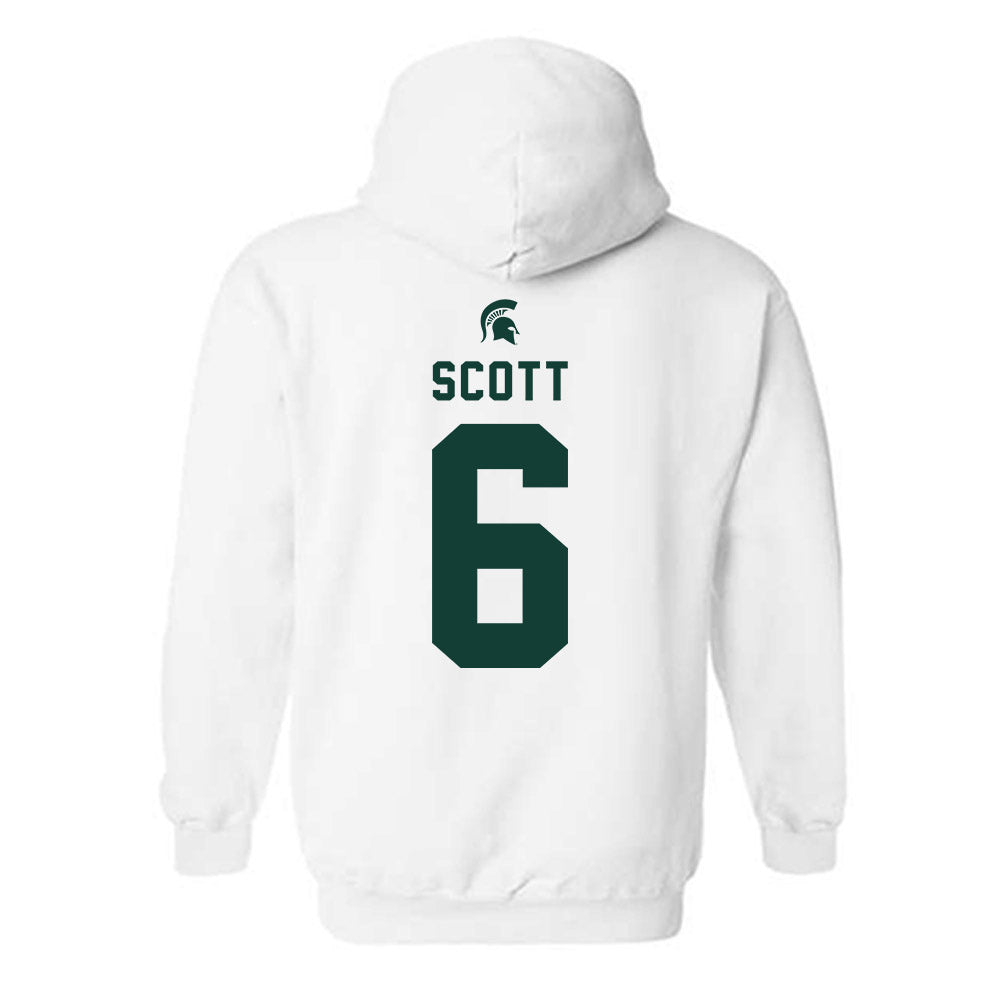 Michigan State - NCAA Men's Basketball : Jordan Scott - Classic Shersey Hooded Sweatshirt-1