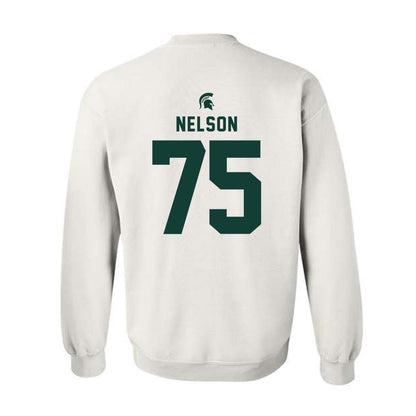 Michigan State - NCAA Football : Ben Nelson - Classic Shersey Crewneck Sweatshirt-1