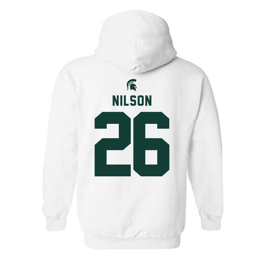 Michigan State - NCAA Men's Ice Hockey : Eric Nilson - Classic Shersey Hooded Sweatshirt-1
