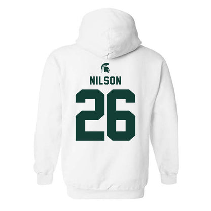 Michigan State - NCAA Men's Ice Hockey : Eric Nilson - Classic Shersey Hooded Sweatshirt-1