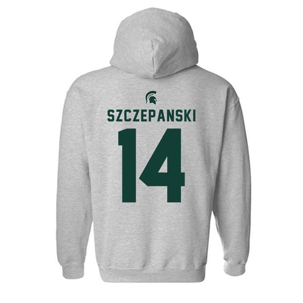 Michigan State - NCAA Baseball : Tommy Szczepanski - Generic Shersey Hooded Sweatshirt-1