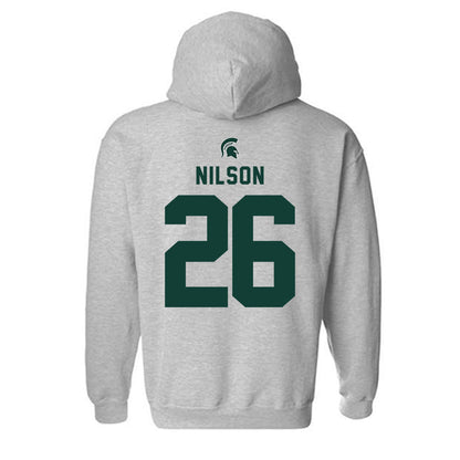 Michigan State - NCAA Men's Ice Hockey : Eric Nilson - Generic Shersey Hooded Sweatshirt-1