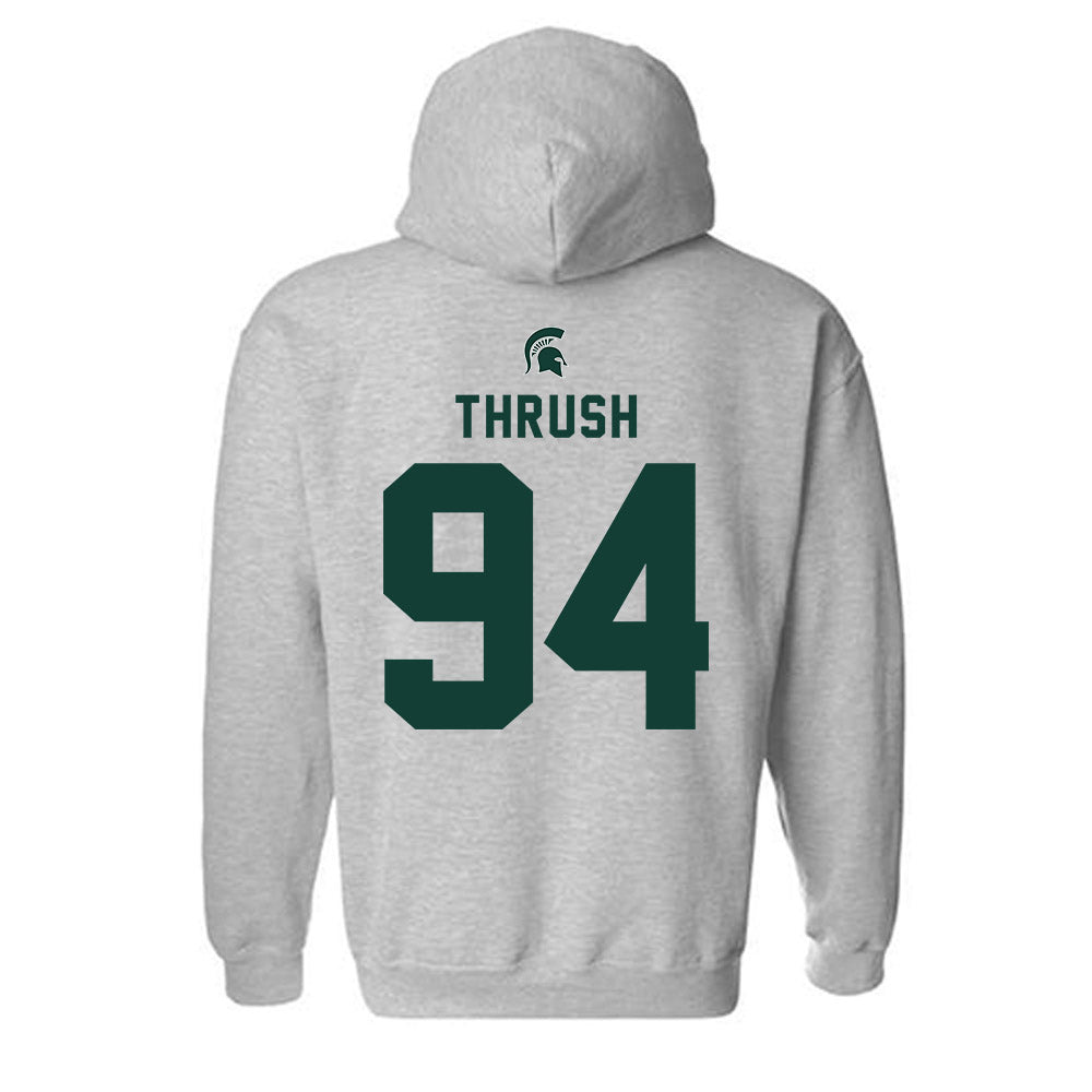 Michigan State - NCAA Football : Cal Thrush - Generic Shersey Hooded Sweatshirt-1