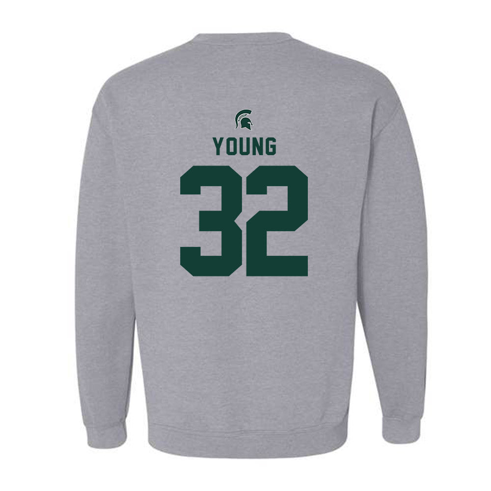 Michigan State - NCAA Football : Evan Young - Generic Shersey Crewneck Sweatshirt-1