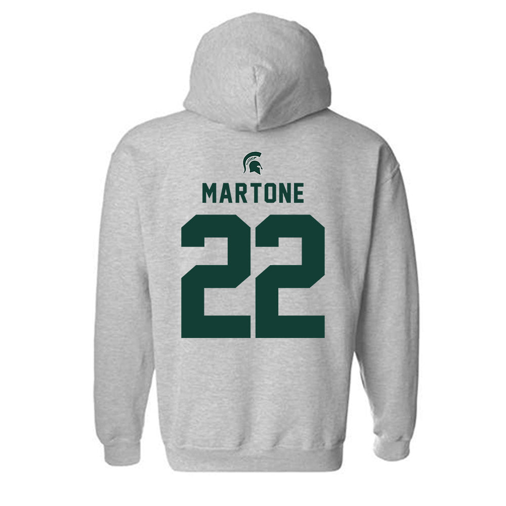 Michigan State - NCAA Men's Ice Hockey : Porter Martone - Generic Shersey Hooded Sweatshirt-1