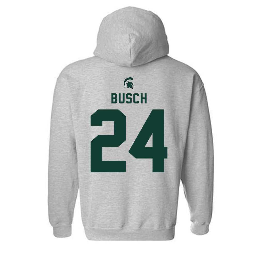 Michigan State - NCAA Baseball : Sam Busch - Generic Shersey Hooded Sweatshirt