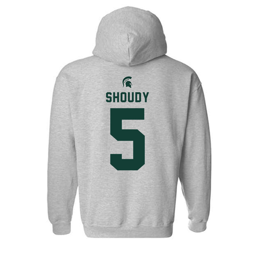 Michigan State - NCAA Men's Ice Hockey : Travis Shoudy - Generic Shersey Hooded Sweatshirt-1