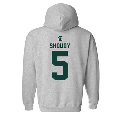 Michigan State - NCAA Men's Ice Hockey : Travis Shoudy - Generic Shersey Hooded Sweatshirt-1