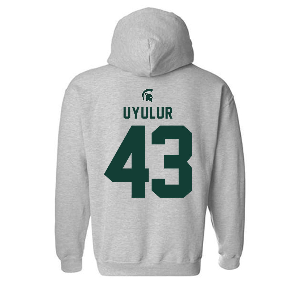 Michigan State - NCAA Baseball : Ozan Uyulur - Generic Shersey Hooded Sweatshirt