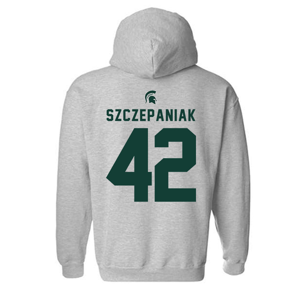 Michigan State - NCAA Baseball : Ryan Szczepaniak - Generic Shersey Hooded Sweatshirt