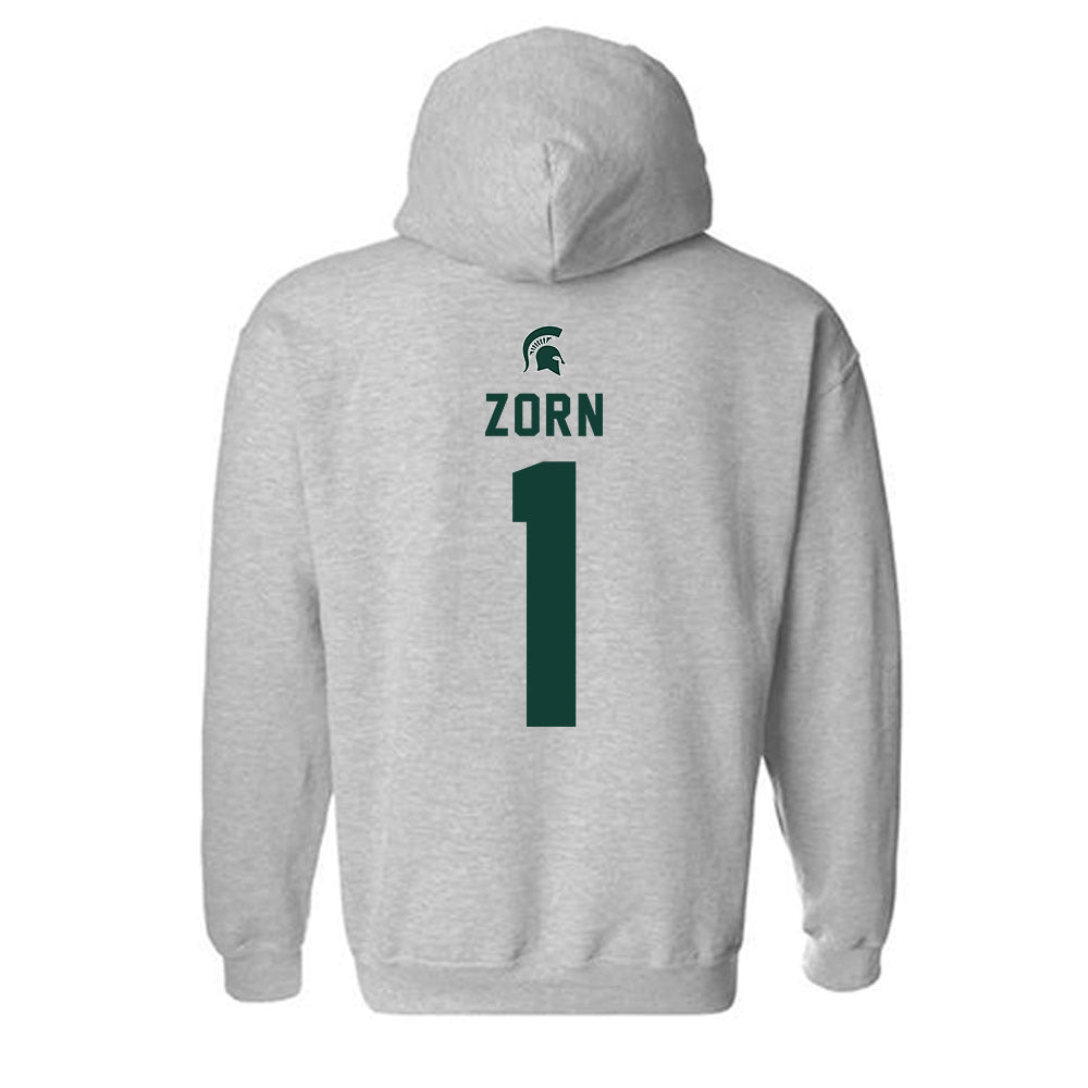 Michigan State - NCAA Women's Soccer : Kennedy Zorn - Generic Shersey Hooded Sweatshirt-1