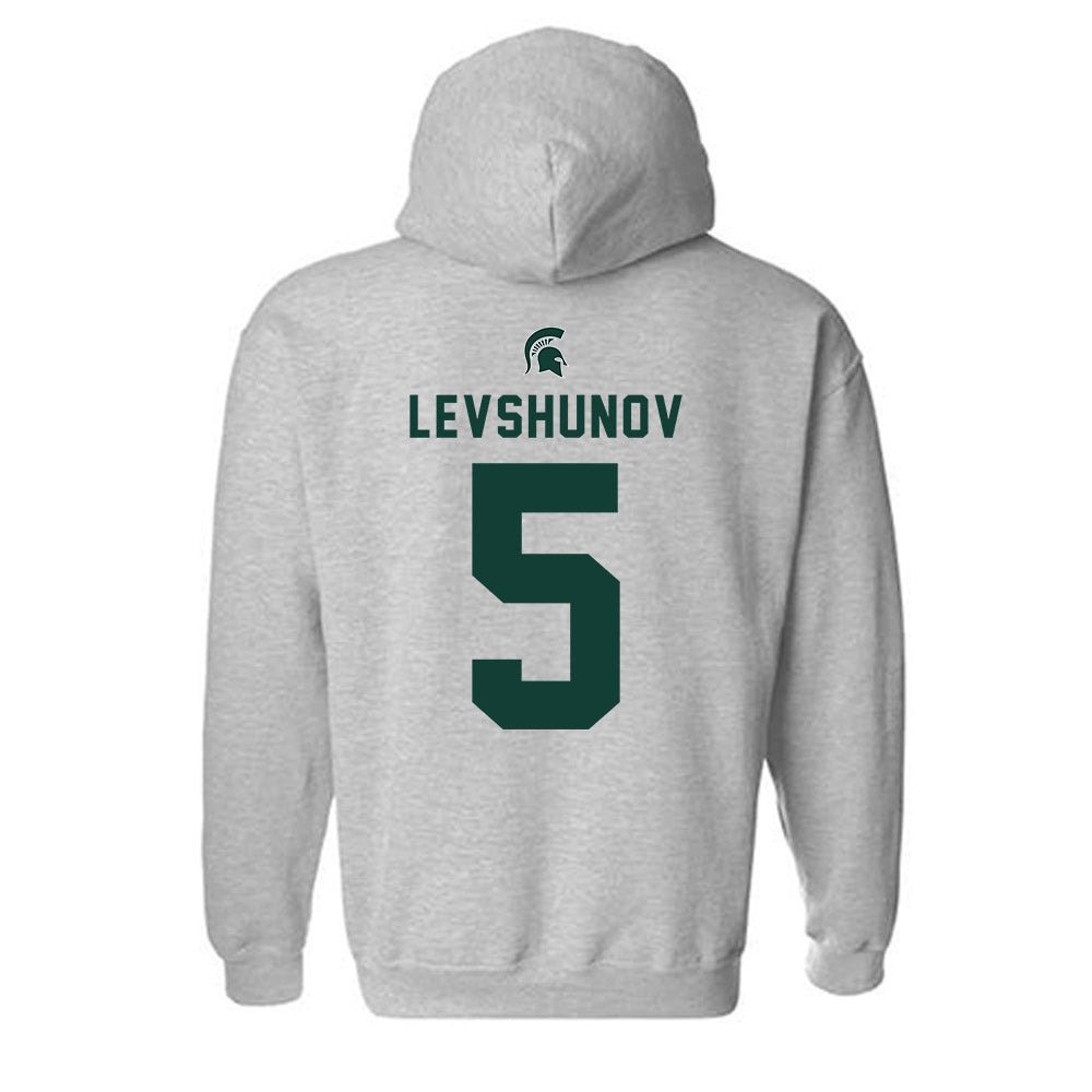 Michigan State - NCAA Men's Ice Hockey : Artyom Levshunov - Generic Shersey Hooded Sweatshirt-1