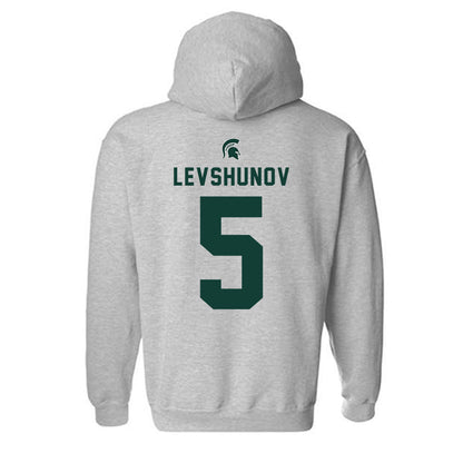 Michigan State - NCAA Men's Ice Hockey : Artyom Levshunov - Generic Shersey Hooded Sweatshirt-1