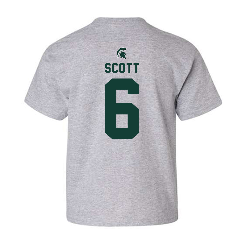 Michigan State - NCAA Men's Basketball : Jordan Scott - Generic Shersey Youth T-Shirt-1