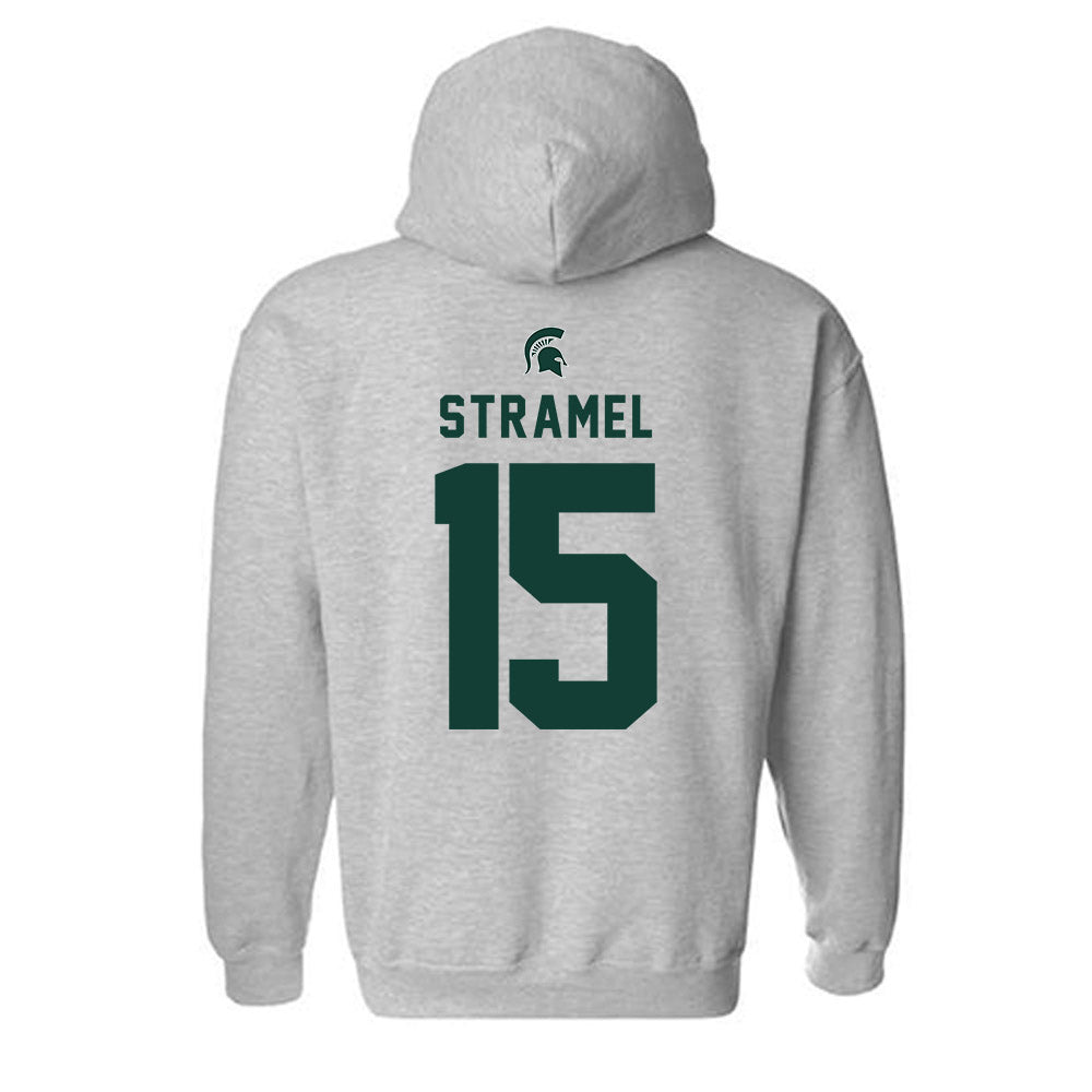 Michigan State - NCAA Men's Ice Hockey : Charlie Stramel - Generic Shersey Hooded Sweatshirt-1