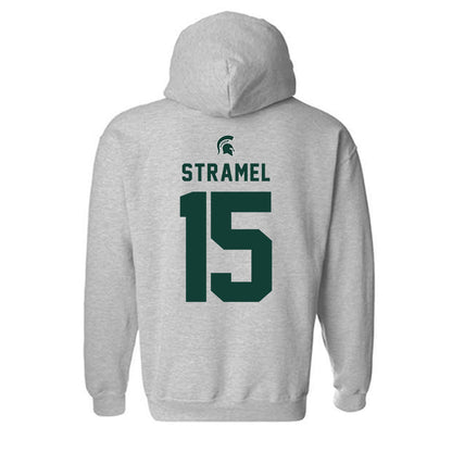 Michigan State - NCAA Men's Ice Hockey : Charlie Stramel - Generic Shersey Hooded Sweatshirt-1