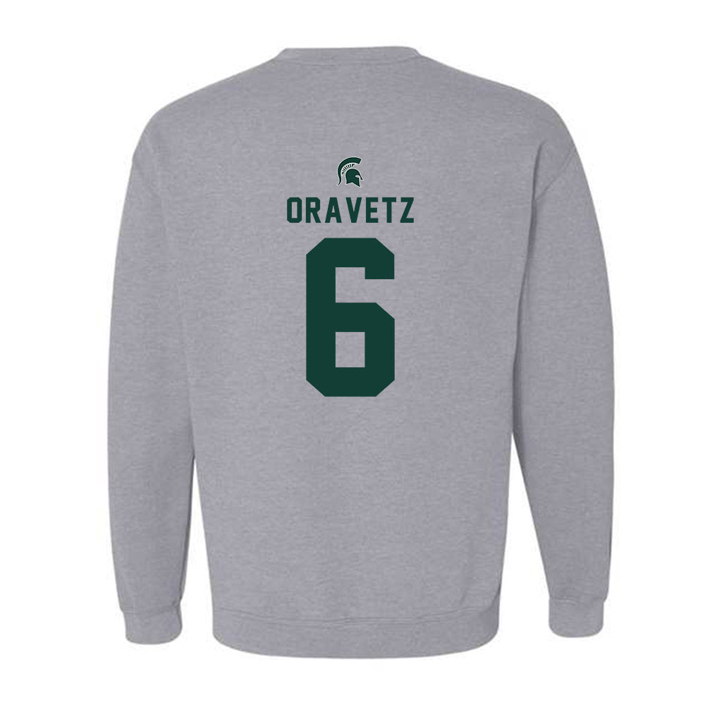 Michigan State - NCAA Men's Ice Hockey : Austin Oravetz - Generic Shersey Crewneck Sweatshirt-1