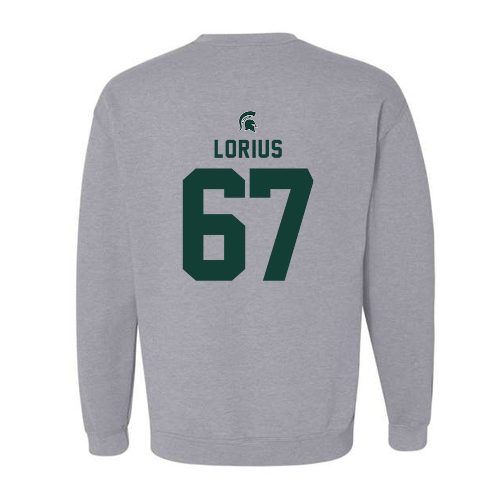Michigan State - NCAA Football : Hayden Lorius - Generic Shersey Crewneck Sweatshirt-1