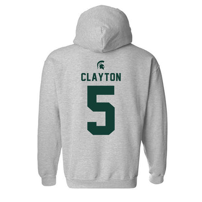 Michigan State - NCAA Women's Volleyball : Ky Clayton - Generic Shersey Hooded Sweatshirt