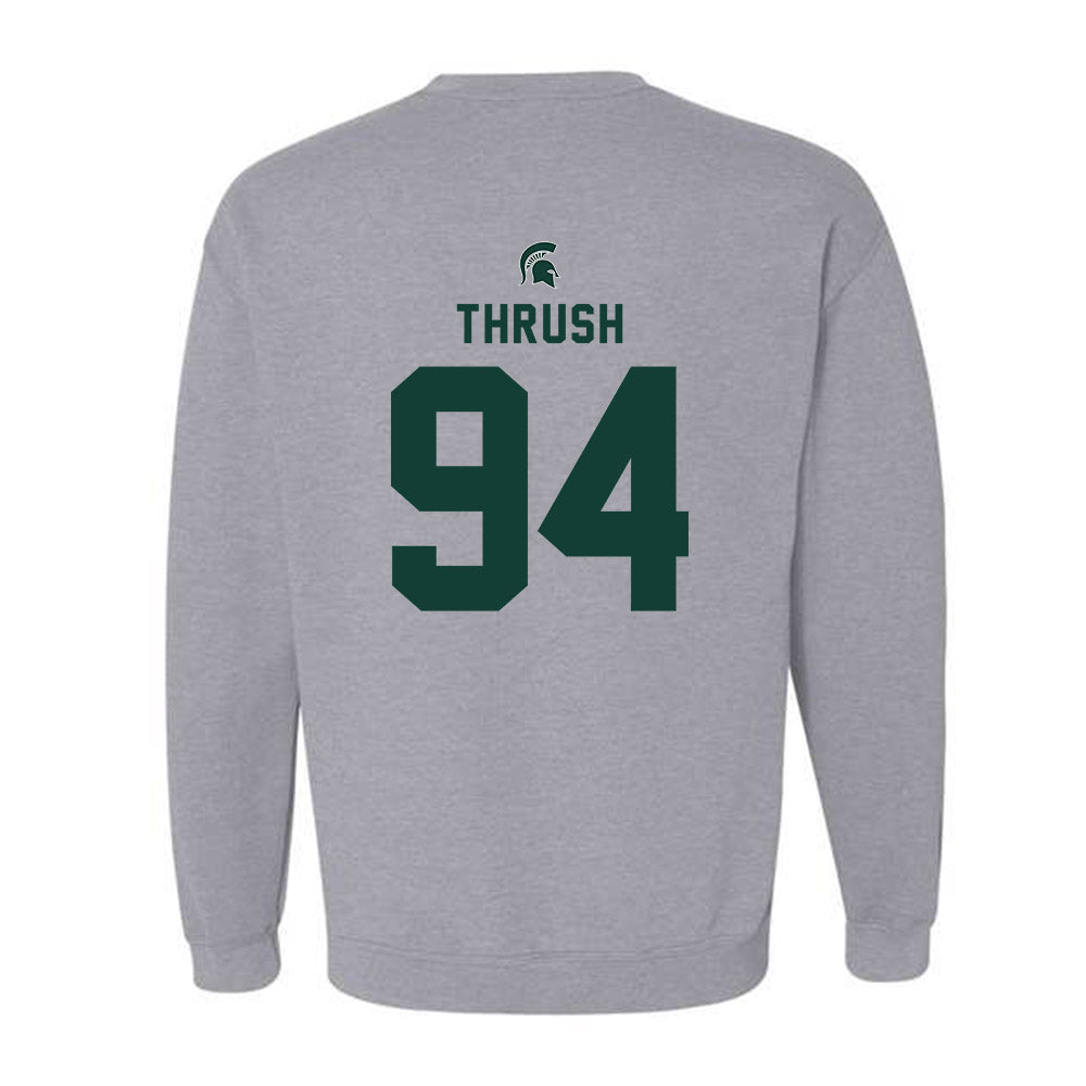 Michigan State - NCAA Football : Cal Thrush - Generic Shersey Crewneck Sweatshirt-1