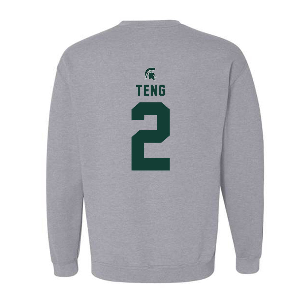 Michigan State - NCAA Men's Basketball : Kur Teng - Generic Shersey Crewneck Sweatshirt-1