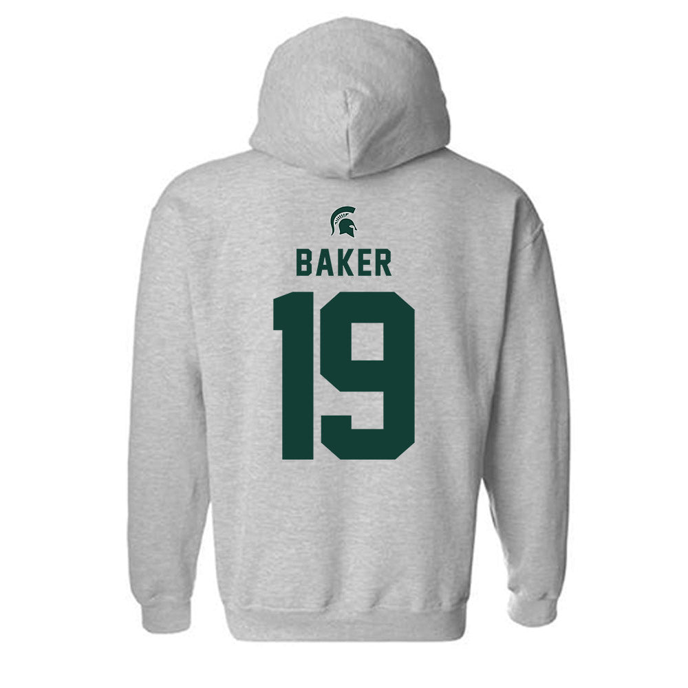 Michigan State - NCAA Men's Ice Hockey : Austin Baker - Generic Shersey Hooded Sweatshirt-1