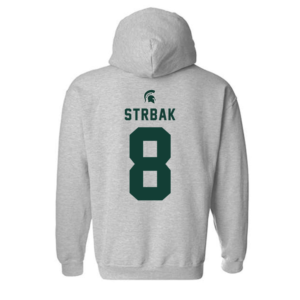 Michigan State - NCAA Men's Ice Hockey : Maxim Strbak - Generic Shersey Hooded Sweatshirt-1