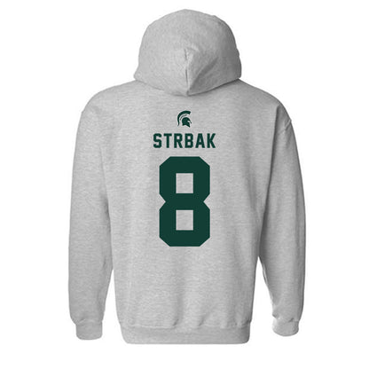 Michigan State - NCAA Men's Ice Hockey : Maxim Strbak - Generic Shersey Hooded Sweatshirt-1