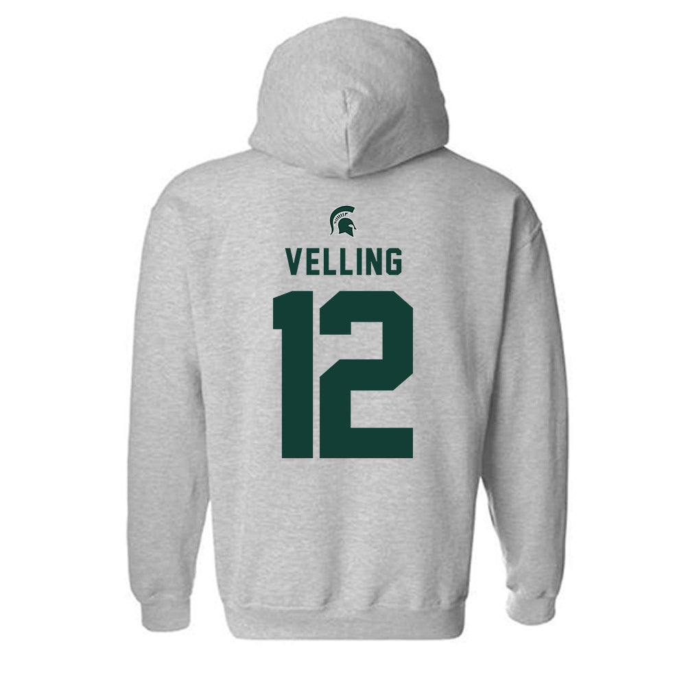 Michigan State - NCAA Football : Jack Velling - Generic Shersey Hooded Sweatshirt-1