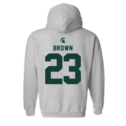 Michigan State - NCAA Women's Basketball : Jalyn Brown - Generic Shersey Hooded Sweatshirt-1