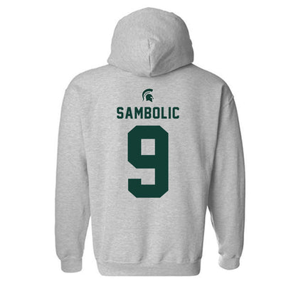 Michigan State - NCAA Women's Basketball : Sara Sambolic - Generic Shersey Hooded Sweatshirt-1