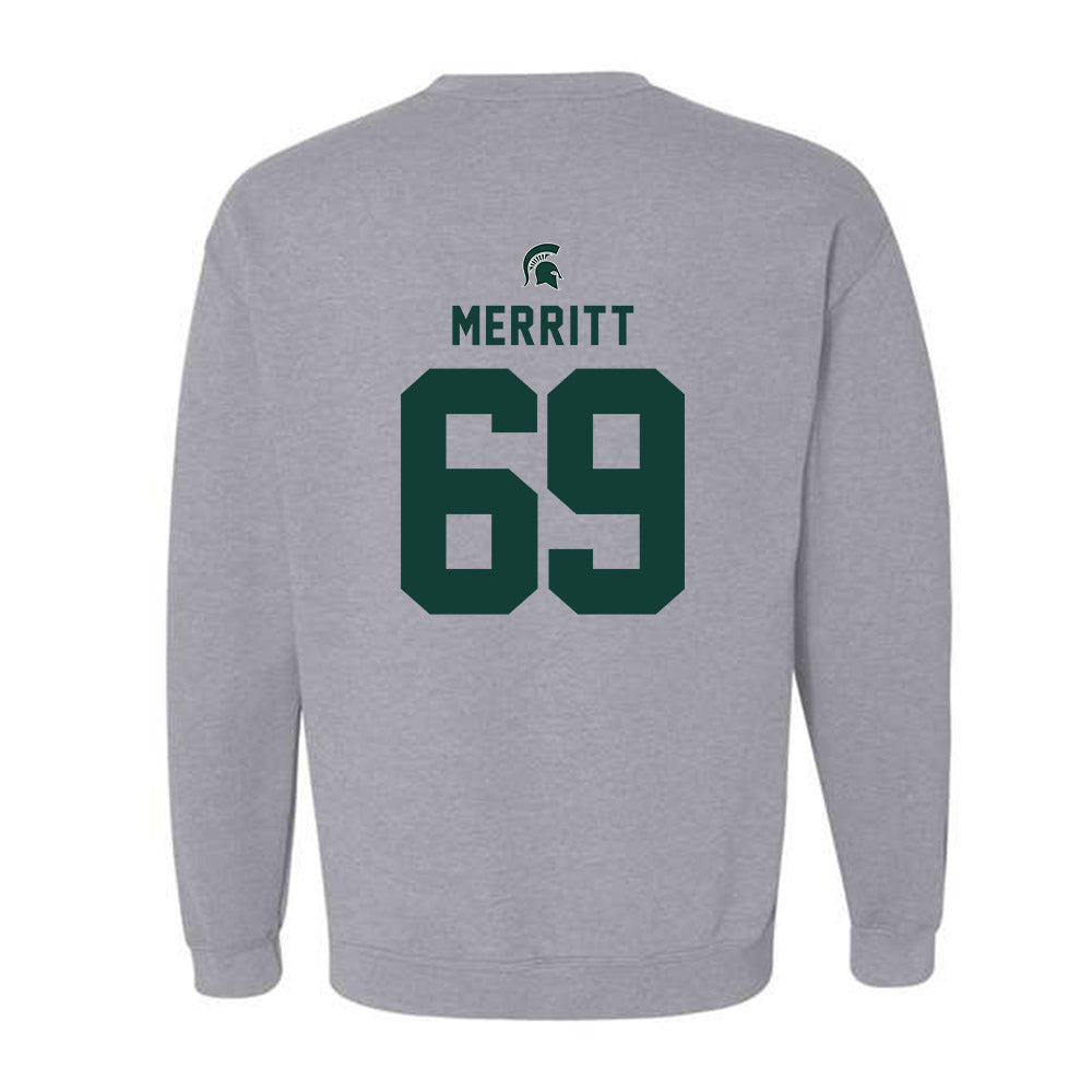 Michigan State - NCAA Football : Jacob Merritt - Generic Shersey Crewneck Sweatshirt