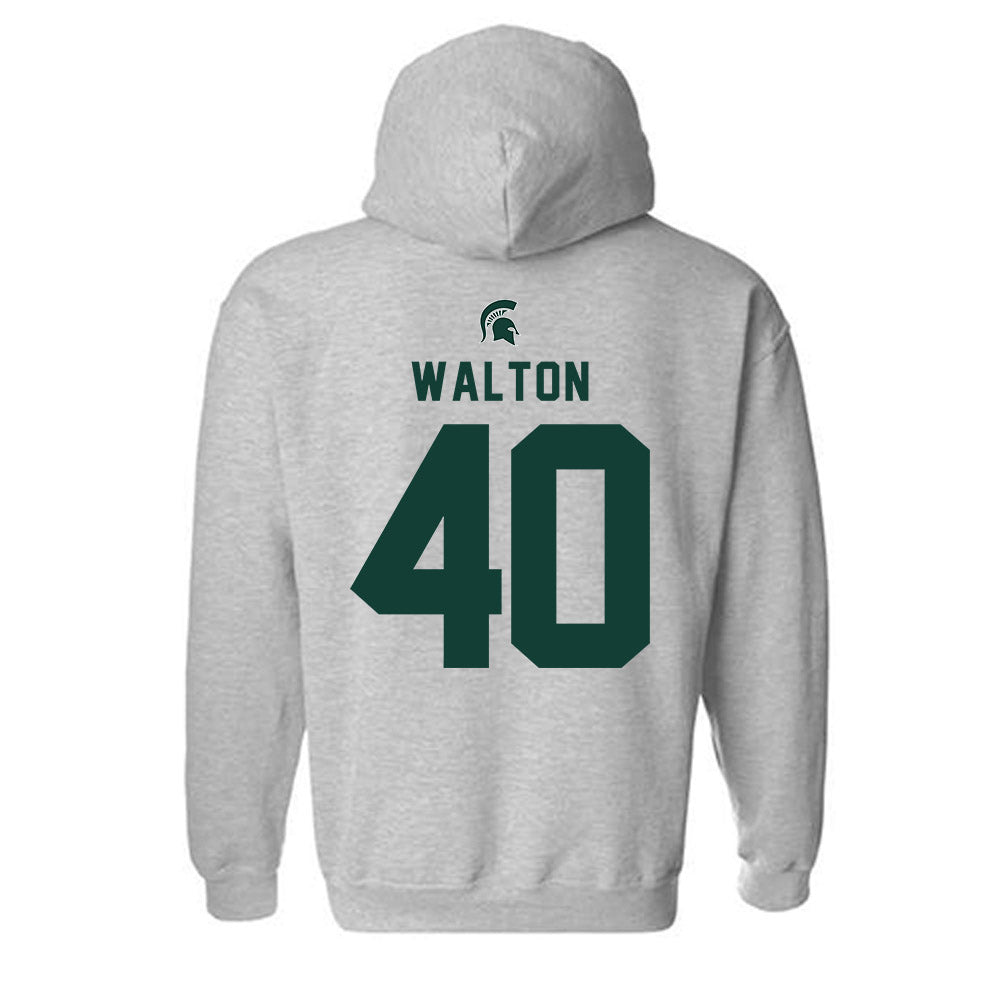 Michigan State - NCAA Men's Basketball : Brennan Walton - Generic Shersey Hooded Sweatshirt-1