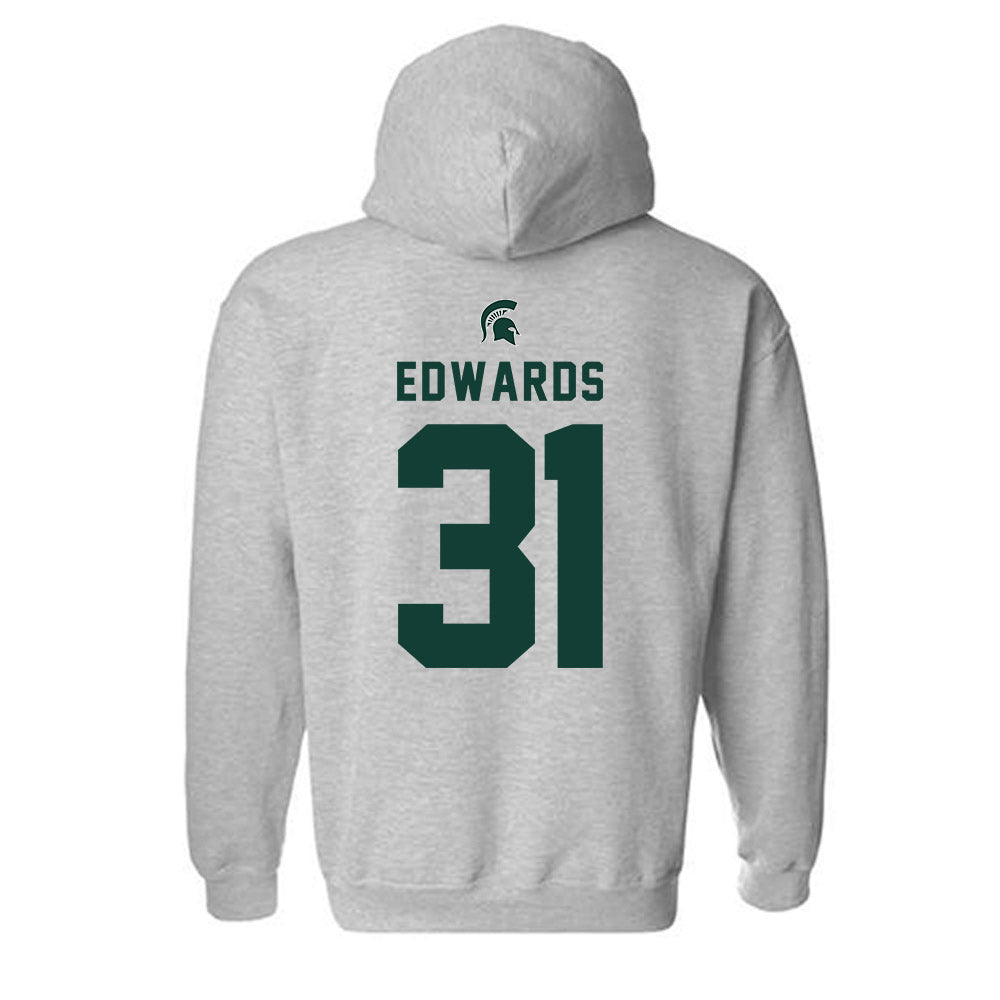Michigan State - NCAA Football : Deuce Edwards - Generic Shersey Hooded Sweatshirt-1