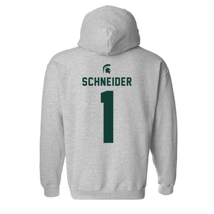 Michigan State - NCAA Women's Volleyball : Lia Schneider - Generic Shersey Hooded Sweatshirt-1