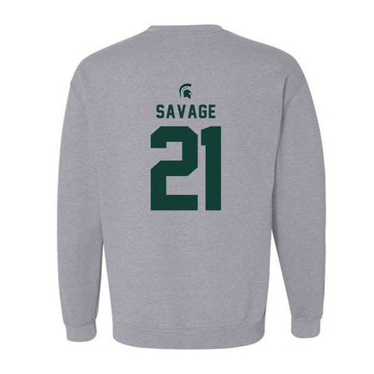 Michigan State - NCAA Men's Ice Hockey : Red Savage - Generic Shersey Crewneck Sweatshirt-1