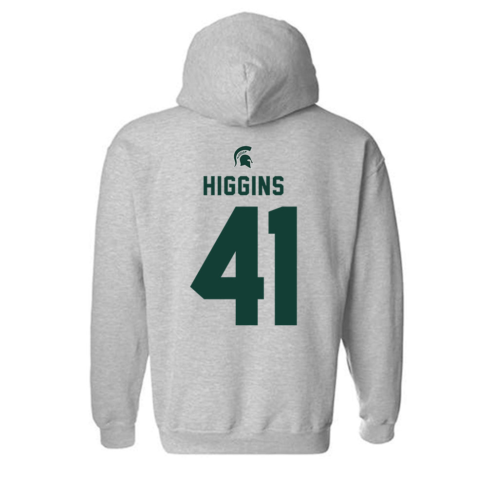 Michigan State - NCAA Baseball : Nolan Higgins - Generic Shersey Hooded Sweatshirt