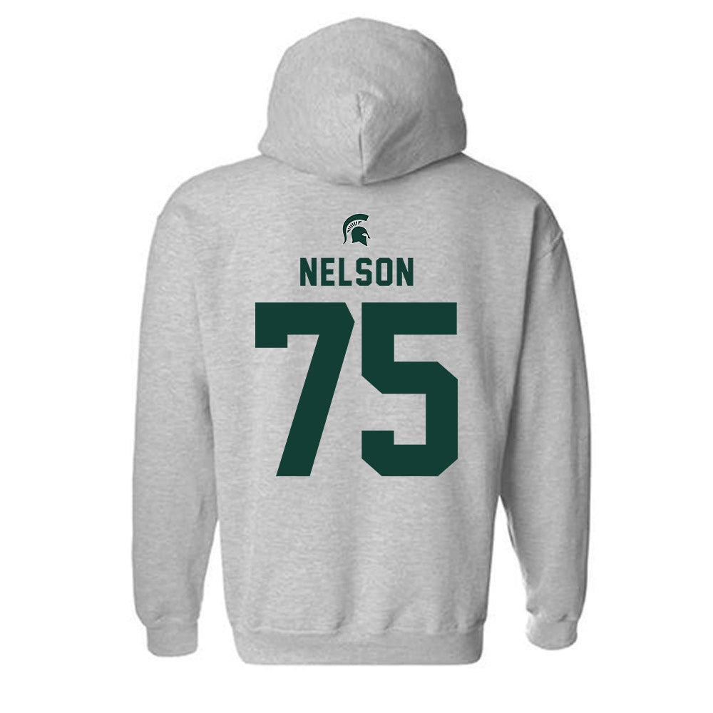 Michigan State - NCAA Football : Ben Nelson - Generic Shersey Hooded Sweatshirt