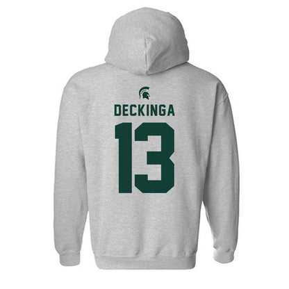 Michigan State - NCAA Baseball : CJ Deckinga - Generic Shersey Hooded Sweatshirt-1