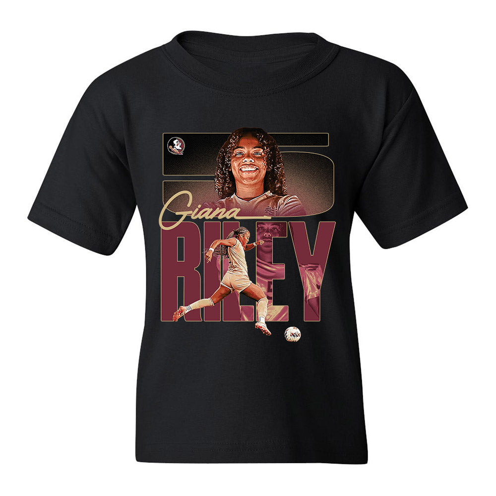 FSU - NCAA Women's Soccer : Giana Riley - Player Collage Youth T-Shirt