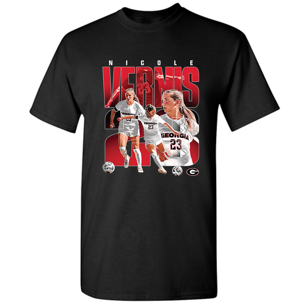 Georgia - NCAA Women's Soccer : Nicole Vernis - Player Collage T-Shirt-0