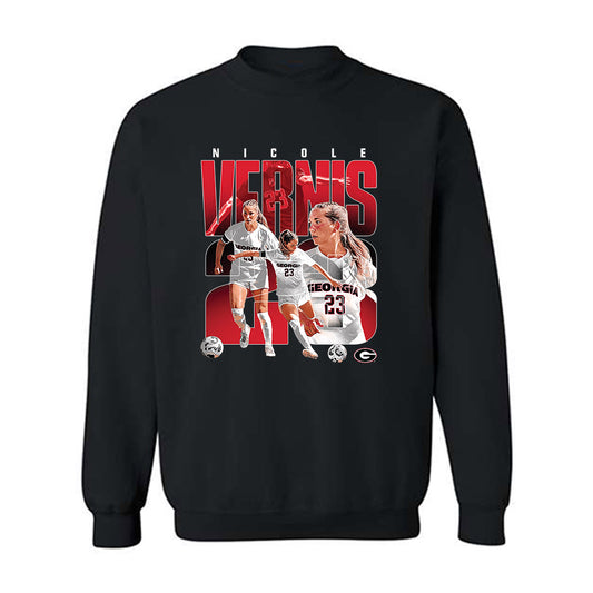 Georgia - NCAA Women's Soccer : Nicole Vernis - Player Collage Crewneck Sweatshirt-0