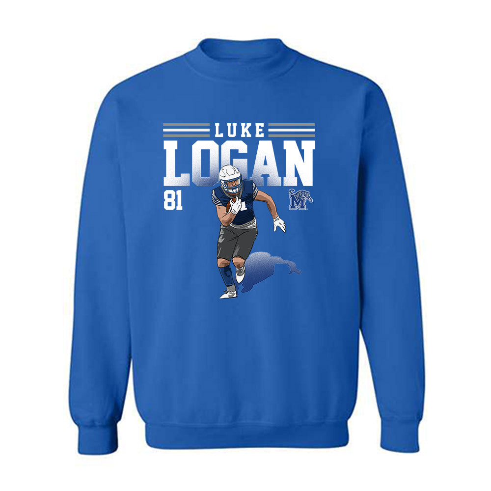 Memphis - NCAA Football : Luke Logan - Individual Caricature Crewneck Sweatshirt