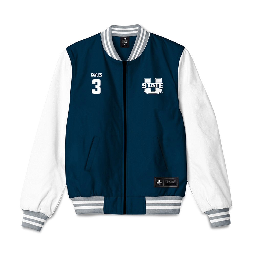 Utah State - NCAA Women's Basketball : Aaliyah Gayles - Bomber Jacket-0