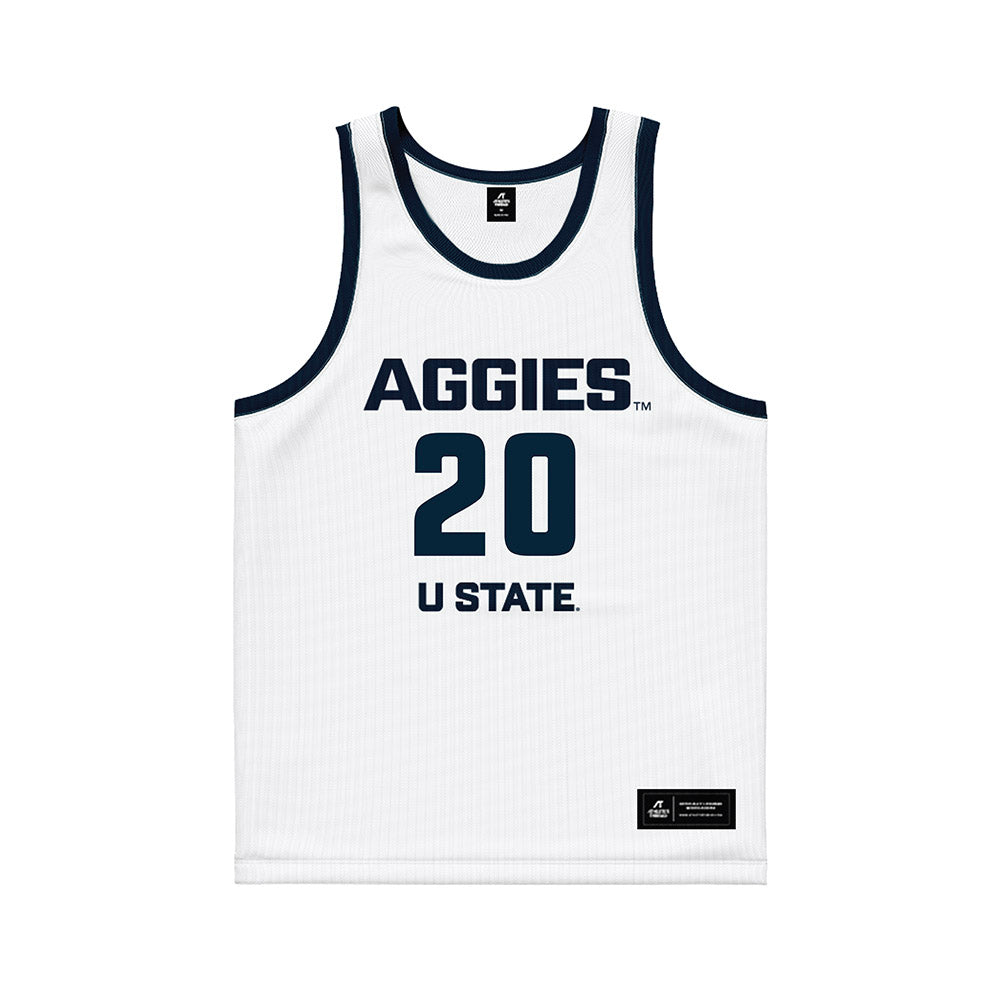 Utah State - NCAA Men's Basketball : Luke Kearney - Basketball Jersey-0