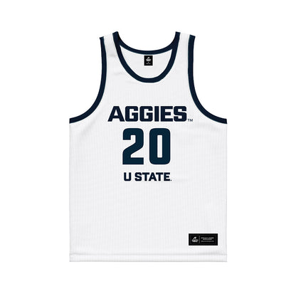 Utah State - NCAA Men's Basketball : Luke Kearney - Basketball Jersey-0