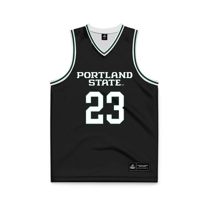 Portland State - NCAA Men's Basketball : Terri Miller - Black Basketball Jersey-0