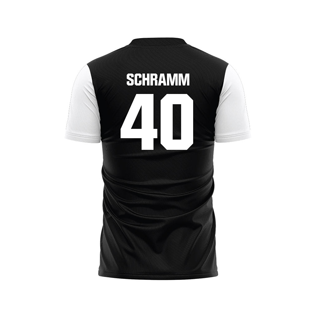Quincy - NCAA Men's Soccer : Ben Schramm - Black Soccer Jersey-1