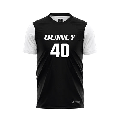 Quincy - NCAA Men's Soccer : Ben Schramm - Black Soccer Jersey-0