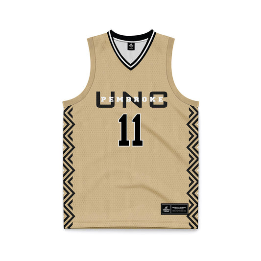 UNC Pembroke - NCAA Women's Basketball : Zaria Clark - Gold Basketball Jersey-0